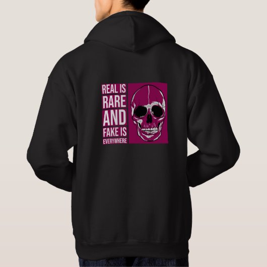 Echte is zeldzaam en nep is overal design hoodie (Achterkant)