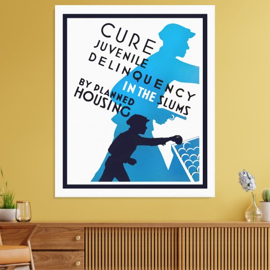 Echte jeugdcriminaliteit in de Slums Canvas Afdruk (Insitu (Woonkamer))