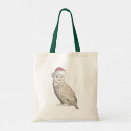 Echte kerstbosuil met één tricot-effect tote bag