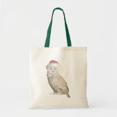 Echte kerstbosuil met één tricot-effect tote bag (Voorkant)