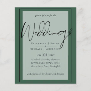 Echte Kleur Script Typografie Budget Bruiloft