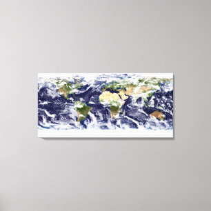 Echte kleurenfoto van de hele Aarde Canvas Afdruk