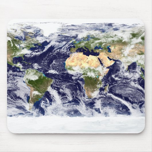 Echte kleurenfoto van de hele Aarde Muismat (Voorkant)