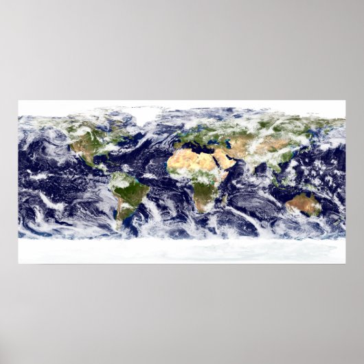 Echte kleurenfoto van de hele Aarde Poster (Voorkant)