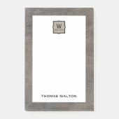 Echte koeienhuid lederen uitstraling monogram naam post-it® notes (Voorkant)