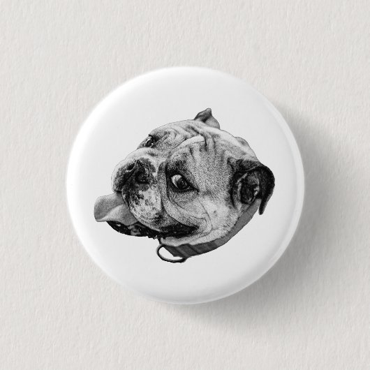 Echte kunstspeld ronde button 3,2 cm (Voorkant)