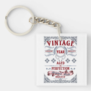  Echte Kwaliteit, Verjaardags Vintage Sleutelhanger