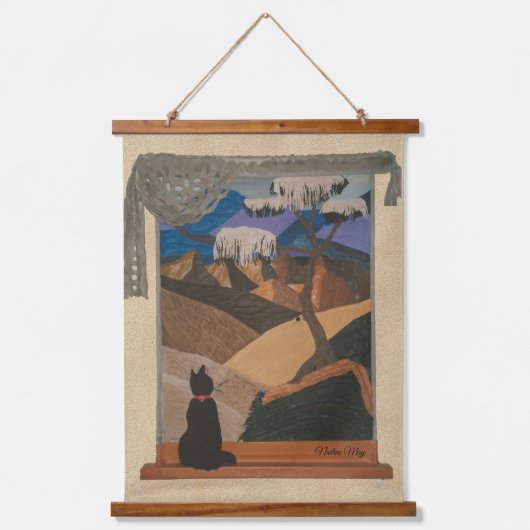 Echte leer en suede art hangend wandkleed (Voorkant)