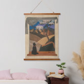 Echte leer en suede art hangend wandkleed (Slaapkamer)