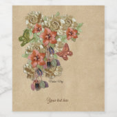 Echte leer en suede art wijn etiket (Enkel label)