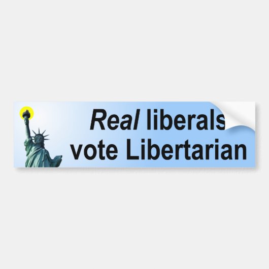 Echte liberalen stemmen Libertarian Bumpersticker (Voorkant)