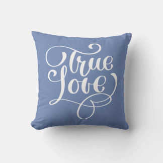 Echte Liefde Citaat Korensla Blauwe Typografie Bru Kussen