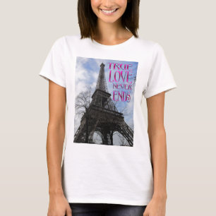 Echte liefde eindigt nooit. t-shirt