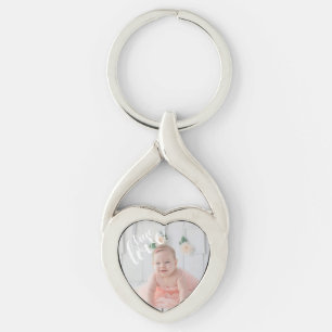 Echte Liefde Elegante Script Foto Sleutelhanger