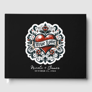 Echte Liefde Hart Tattoo Sticker Bruiloft Gastenboek
