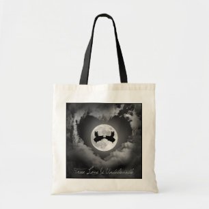 Echte liefde is ongelooflijk vliegende varkens zoe tote bag