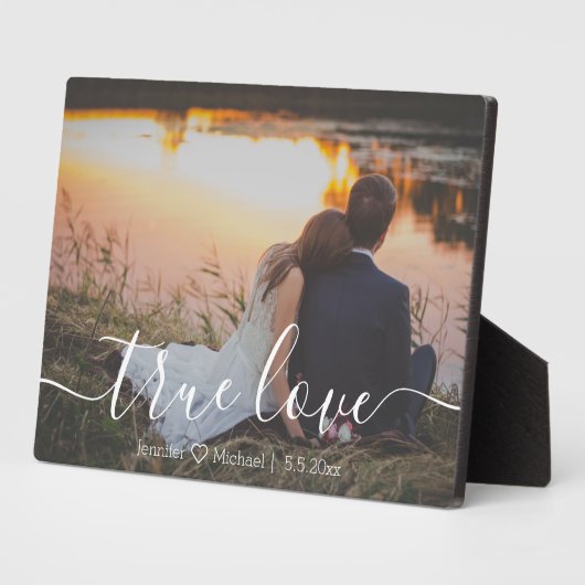 Echte liefde, Minimal Script bruiloft jubileum fot Fotoplaat (Zijkant)