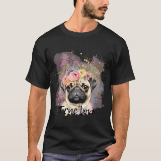 Echte liefde pug, beste vriend hond voor hondenlie t-shirt