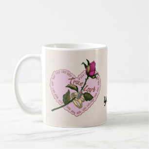 Echte Liefde Ringen Roze trouwmok Koffiemok