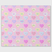Echte liefde vet roze typografie cadeaupapier (Vlak)