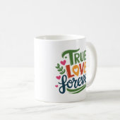 Echte liefde voor altijd - Romantisch hartontwerp Koffiemok (Voorkant rechts)