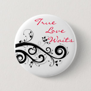 Echte liefde wacht op knop ronde button 5,7 cm