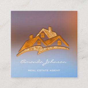 Echte Logo voor Estate Agent Home ELegant Vierkante Visitekaartje
