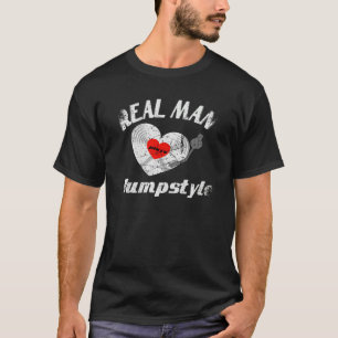 Echte man liefde Jumpstyle-muziekidee DJ-vinylplaa T-shirt