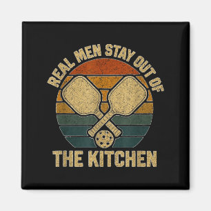 Echte mannen blijven uit de keuken grap pickleball magneet