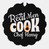 Echte Mannen Cook Black Ornament Kaart (Achterkant)