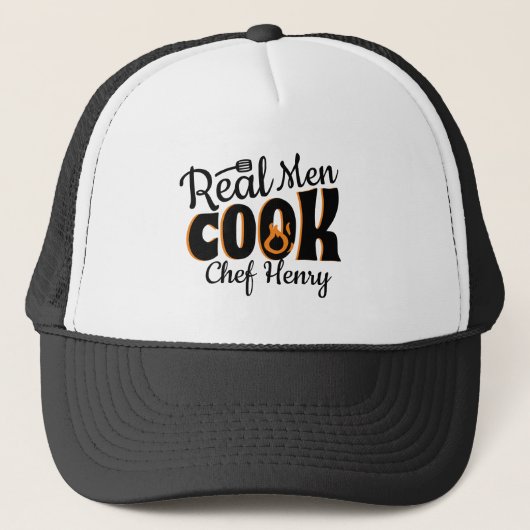 Echte Mannen Cook Black Trucker Pet (Voorkant)