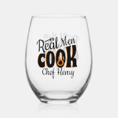 Echte Mannen Cook Black Wijnglas Zonder Voet (Achterkant)