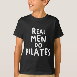 Echte Mannen Doen Pilates Workout Oefening Yoga Fi T-shirt