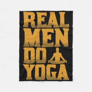 Echte Mannen Doen Yoga Funny Gift Voor Mannen Die Fleece Deken