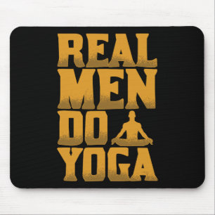 Echte Mannen Doen Yoga Funny Gift Voor Mannen Die  Muismat