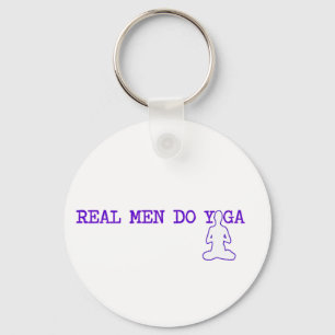 echte mannen doen yoga sleutelhanger