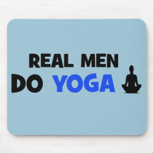 Echte Mannen doen Yoga - unieke Yoga-cadeaus Muismat