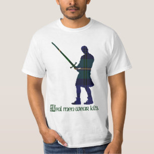 Echte Mannen Draag Kilts Gordon Scottish Tartan T-shirt