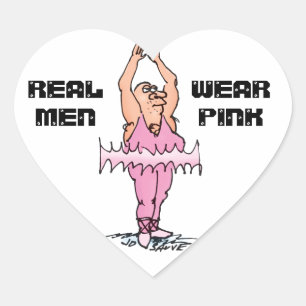 Echte Mannen Draag roze grappige fat Guy Ballet Hart Sticker