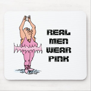 Echte Mannen Draag roze grappige fat Guy Ballet Muismat