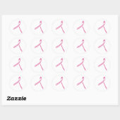 echte mannen draag roze lint ronde sticker (Vel)
