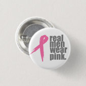 Echte Mannen Draag Roze Ronde Button 3,2 Cm (Voorkant /achterkant)
