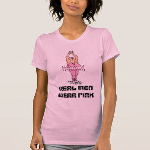 Echte Mannen dragen Roze Grappige Dikke Man Ballet T-shirt