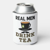 Echte Mannen Drink Tea Cool Tea Drinker Lover Blikjeskoeler (Blikje Achterkant)