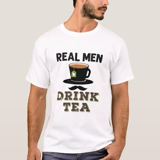 Echte Mannen Drink Tea Cool Tea Drinker Lover T-shirt (Voorkant)