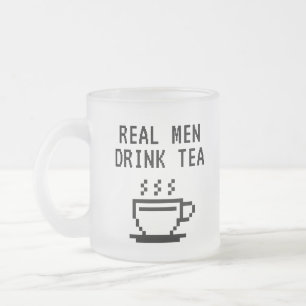 Echte Mannen Drink Tea grappig Matglas Koffiemok