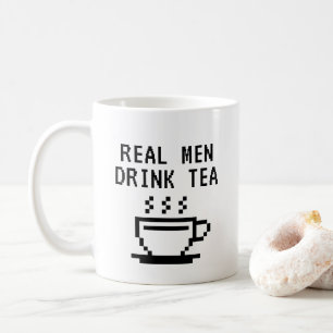 Echte Mannen Drink Tea grappig wit Koffiemok