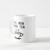 Echte Mannen Drink Tea grappig wit Koffiemok (Voorkant links)