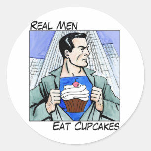 Echte Mannen Eet Cupcakes Sticker Sheet