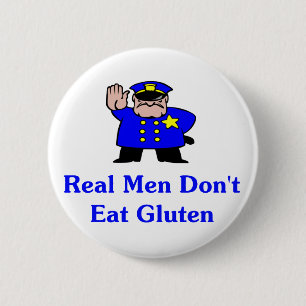Echte Mannen eten geen luten Ronde Button 5,7 Cm